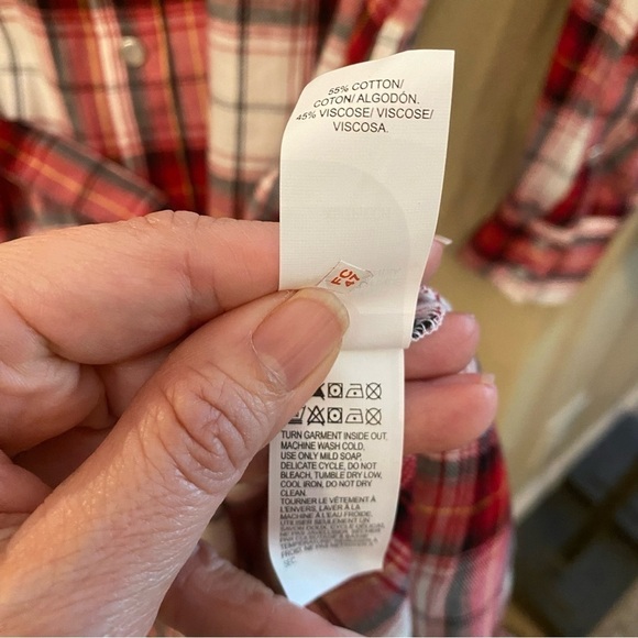 NWT~LUCKY BRAND Women Red Plaid Pearl Snap Button Tie Waist Western Dress-XS - Picture 9 of 9